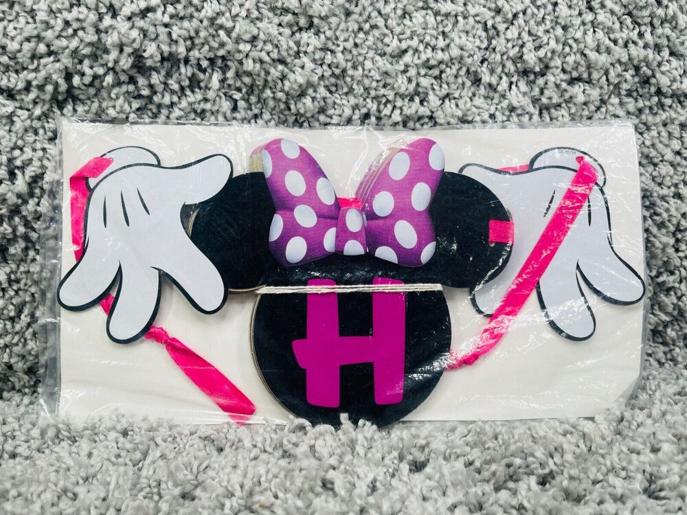 Disney Minnie Mouse Head And Hands Kids Party Banner Hanging Decorations